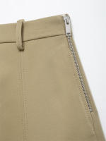 Moda Primavera 2025 para Mujeres OUWU Falda Elegante de Color Sólido Combinable con Cremallera Lateral Casual - details 8