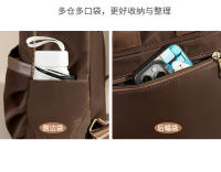 Bolso trasero para mujer, mochila antirrobo, bolsos estéticos de tendencia informal para mujer, bolsa de libros de lona resistente a la suciedad de Color café, resistente al desgaste - details 8