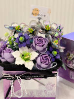 Mini Rose Bundle Building Block DIY Flower Basket, ladrillo decorativo para el hogar con luz, lindo juguete de regalo - details 14
