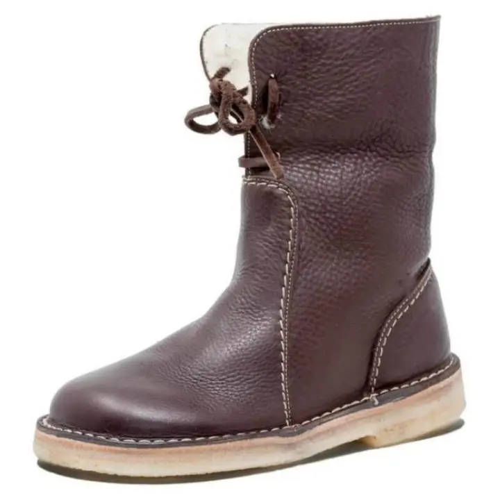 Ots de nieve de algodón para mujer, zapatos medios que combinan con todo, talla grande, nuevo, invierno - 1