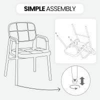 2 Sillas de Oficina Escritorio Silla de Recepción Sillón para Conferencia Sala Tapizada MAX Capacidad 135 KG Negro - details 8