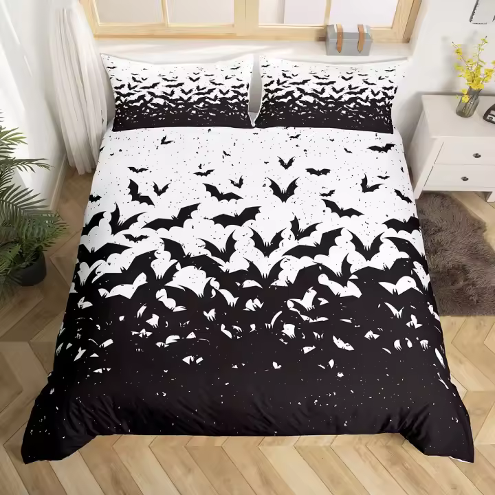 Juego de Ropa de Cama de Calavera 3D Ultra Suave Tamaño Rey Diseño Gótico Material de Poliéster - 1