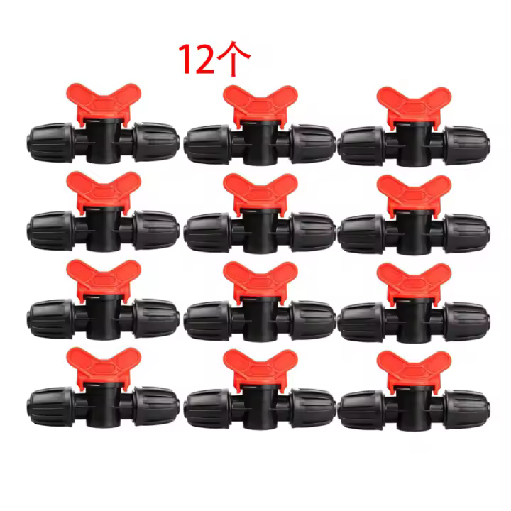 Accesorios de válvula de riego por goteo de 1/2 pulgada, 12 piezas de válvula de cierre de púas de 1/2 pulgada para tubería de riego de 1/2 pulgada para sistema de jardín - 1