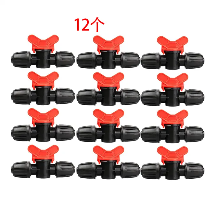 Accesorios de válvula de riego por goteo de 1/2 pulgada, 12 piezas de válvula de cierre de púas de 1/2 pulgada para tubería de riego de 1/2 pulgada para sistema de jardín - 1