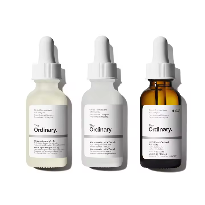 The Ordinary Radiant Collection Care Bundle Set para pieles secas - Ácido hialurónico 2% B5 Niacinamida 10% + Zinc 1% Oz, 100% - 1