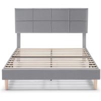 Estructura de cama tapizada de 30 cm, base para colchón, somier de láminas de madera, montaje sencillo - details 11