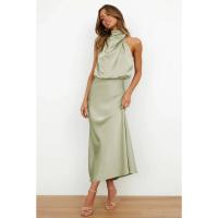 BUNO-Vestido largo sin mangas de satén de seda de gama alta para mujer, vestidos elegantes a la moda para celebridades, vestido de noche, ropa de fiesta para mujer - details 57