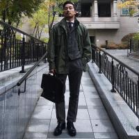 Otoño de gran tamaño vintage US Army Air Force verde oliva militar M65 chaqueta de campo sin relleno - details 4