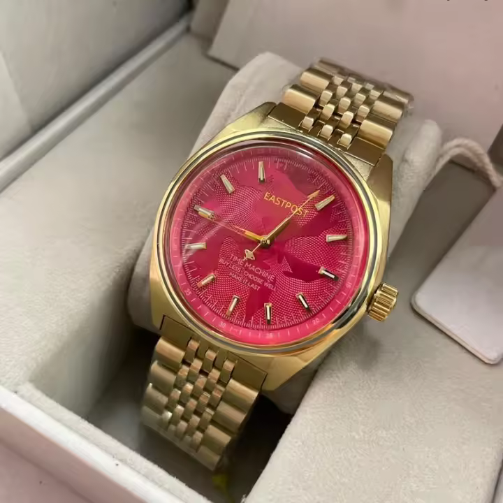Empress West New Rose Red Crushed Ice Blue Esfera pequeña Banda de acero de cuarzo Reloj de mujer Color de fruta del dragón - 1