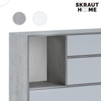 Mueble de Comedor Elegante Estilo Wind Madera Resistente Blanco/Cemento Longitud de 86x120x40cm - details 14