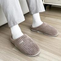 Zapatillas de casa para hombre y mujer, chanclas informales de suela gruesa suave, pantuflas cálidas de felpa, zapatos antideslizantes para dormitorio, invierno, novedad - details 11