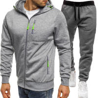 Conjunto de ropa deportiva para hombre, chaqueta con capucha, cárdigan estampado informal, primavera y otoño, 2 piezas - details 6