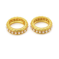 Color dorado mate, latón y perlas de imitación de plástico, espaciador de rueda, cuentas para pulsera, accesorios para hacer joyas Diy - details 0