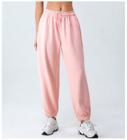Pantalones de chándal sueltos de cintura alta de primavera para mujer, pantalones largos informales adelgazantes con capa de aire suave para Fitness - details 0