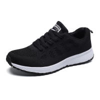 Volando tejido zapatos deportivos de las mujeres de malla transpirable casual fondo plano luz corriendo negro zapatos de viaje pareja zapatos blancos - details 7