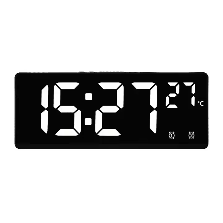 Reloj despertador Digital con Control por voz, alarma Dual de temperatura, repetición, reloj de mesa de escritorio - 1
