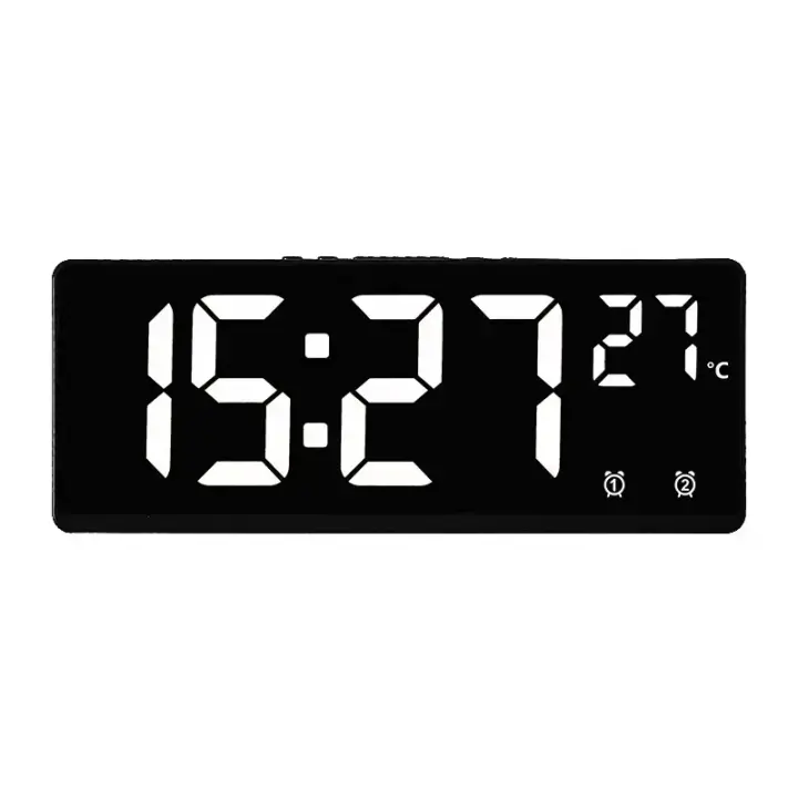 Reloj despertador Digital con Control por voz, alarma Dual de temperatura, repetición, reloj de mesa de escritorio - 1