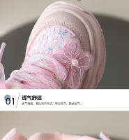 Zapatos para niñas primavera nuevos zapatos de papá extranjero zapatillas de malla para niños zapatillas para correr con diamantes de imitación con lazo - details 2