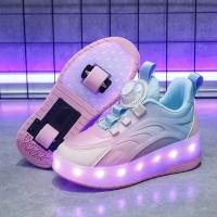 Zapatillas de deporte informales luminosas recargables por USB para niños y niñas, rueda de luz LED, patines deportivos para exteriores - details 8
