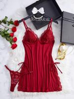Conjunto de camisón y braguita de diseño encantador con tirantes finos y cuello en V, ropa sexy para mujer - details 1
