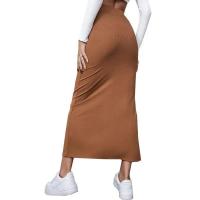 Verano 2025 nuevas niñas de cintura alta nalgas falda larga dividida sexy Spice Girl pura mujer sensual en la falda larga acanalada - details 14