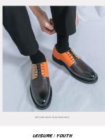 Zapatos de cuero de moda con cordones de empalme personalizados - details 14