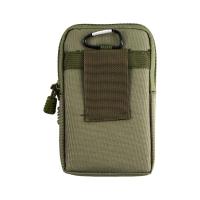 Bolsa de nailon para teléfono para hombre, bolsa de nailon para acampar, color caqui, de una/doble capa, para teléfono móvil, EDC Molle, cinturón, riñonera - details 5