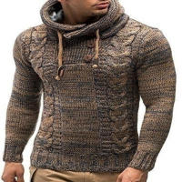Sudadera con capucha de cuello alto para hombre, suéter extragrande, ropa de otoño invierno 2024 - details 1