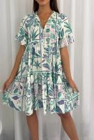 Vestido de Playa Bohemio con Estampado de Leopardo Vestido Corto de Manga Corta con Cuello en V para Mujeres Moda de Verano 2025 - details 4