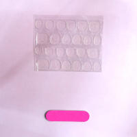 24pcs Uñas Postizas Blancas Medianas Estilo Francés Falsas Desechables Y Reutilizables Con Pegamento De Gel Y Herramienta Para Empujar Cutículas Adecuadas Para Niñas Y Mujeres - details 2