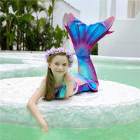Disfraz de sirena para niños y niñas, traje de baño de fantasía, Bikini de playa sin Monofin - details 0