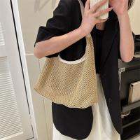 Bolso de paja tejido hecho a mano Simple, bolso de mano de estilo bohemio, bolso de rafia, bolsos de playa de gran capacidad para verano - details 23