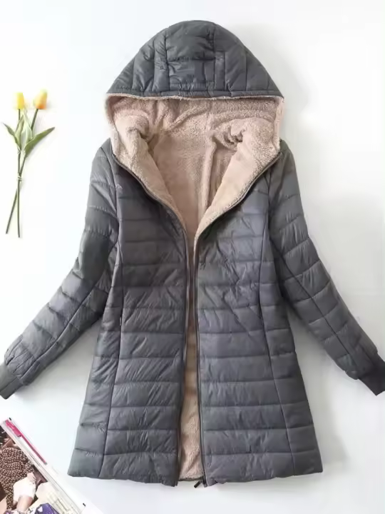 Chaqueta de invierno para mujer, nueva longitud media, edición coreana, con capucha, abrigo de algodón polar, Parkas cálidas de lana de cordero, chaquetas de invierno - 1