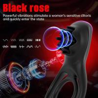 Anillo vibrador Leten, estimulador de clítoris, juguetes sexuales para parejas adultas para hombres, vibradores de rosa negra - details 4