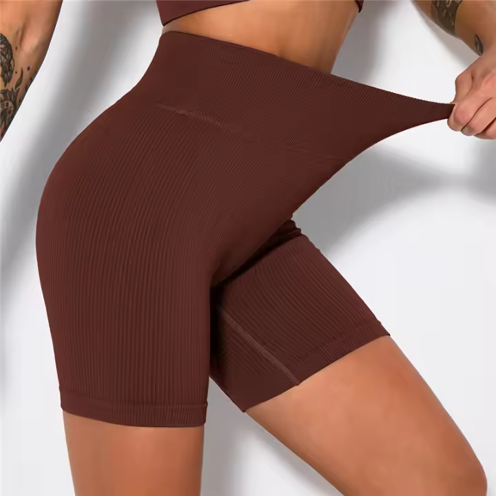 Pantalones cortos de yoga para mujer, leggings de cintura alta sin costuras para correr, entrenar, gimnasio - 1