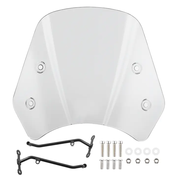 Deflector de viento para parabrisas de motocicleta, Stents largos, apto para Benelli Leoncino 500Grey - 1
