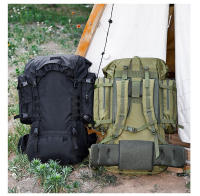 Mochila de gran capacidad para acampar, bolso de hombro de viaje para senderismo al aire libre, impermeable, escalada, montañismo, 100l - details 13