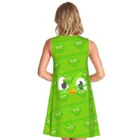Vestido Duo de búho sin mangas informal para mujer, divertido pájaro verde, viajes personalizados, D-Duogos - details 33