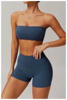 Ropa interior con corpiño antiflacidez para mujer, Tops deportivos de una pieza sin tirantes, ropa interior deportiva nublada, ropa ajustada para gimnasio y Yoga - details 2