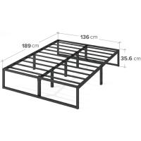 135x190 cm - Altura 36 cm con almacenaje debajo de la cama - Estructura de cama de plataforma de metal - Blanco - details 1