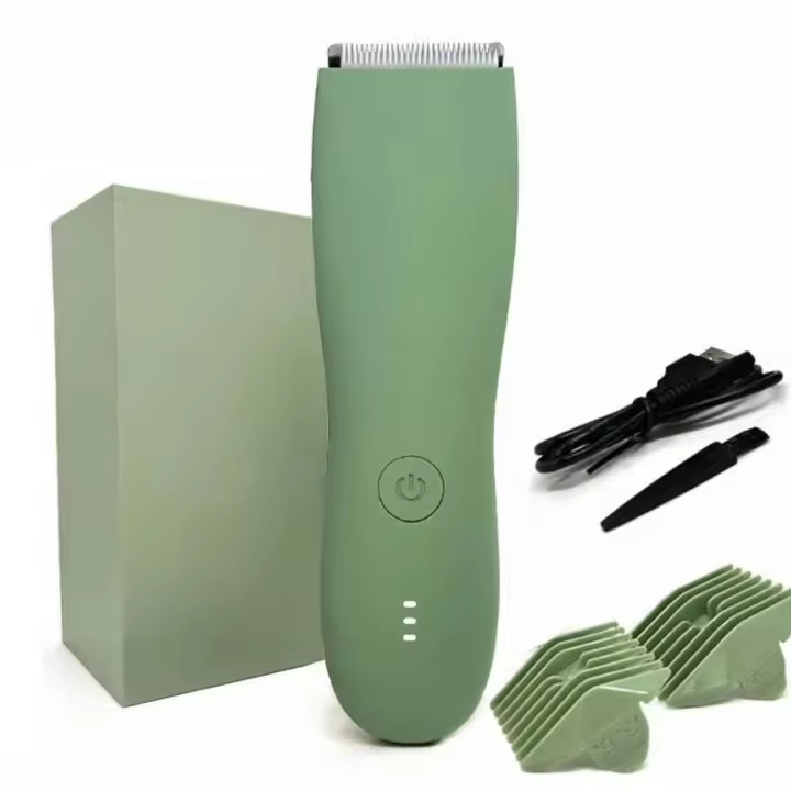 Afeitadora de pelo corporal para hombre, recortadora de bolas para ingle, púbico, cuchilla de cerámica reemplazable, Afeitadora eléctrica, Clippe impermeable - 1