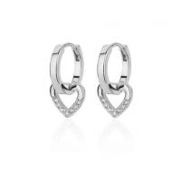 Pendientes de mujer con corazón de circonita hueca, Pendientes de oro con corazón de acero inoxidable, Joyas de lujo para parejas de novios, Regalos - details 2