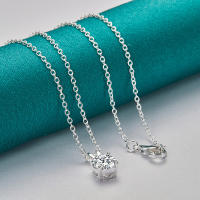 Collar con colgante de circonita AAA de Plata de Ley 925, joyería de cadena - details 0