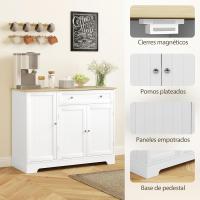 Armario de Cocina con Estante de Puerta Almacenamiento Magnético Ajustable Blanco y Roble - details 6