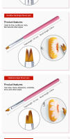 Pincel de Uñas French Tip Arte Clavo 8PCS con Mango Plateado y Rosa Herramientas de Arte de Uñas para Pintura Acrílica en Forma de Medio Luna - details 4