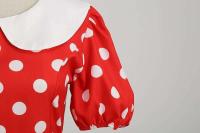 Elegante Vestido de Verano Manga Corta con Volantes Cuello Peter Pan Vintage A-e Midi Largo - details 7