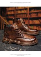 Nuevas botas cortas casuales, zapatos de herramientas negros retro americanos de alta gama para hombres - details 5