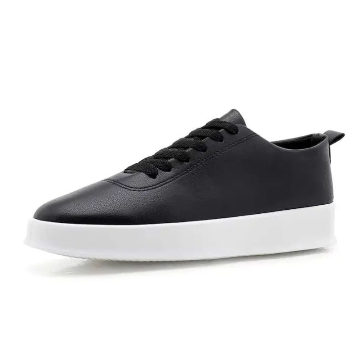 Moda al aire libre Pu cuero altura creciente zapatos corrientes casuales negros, zapatos deportivos para hombres - 1