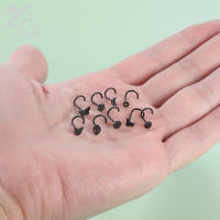 ZS-Juego de Piercings de Nariz de acero inoxidable para hombre y mujer, Piercing de calavera negra, murciélago, gato, Perno nasal, anillo en forma de L, joyería, 20G, Punk, 1 Juego - details 7
