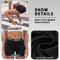 Pantalones cortos de motociclista con cintura de letras súper suaves para mujer, sin transparencias, para entrenamiento, correr, Yoga, atletismo, Push Up, gimnasio, Fitness - details 2